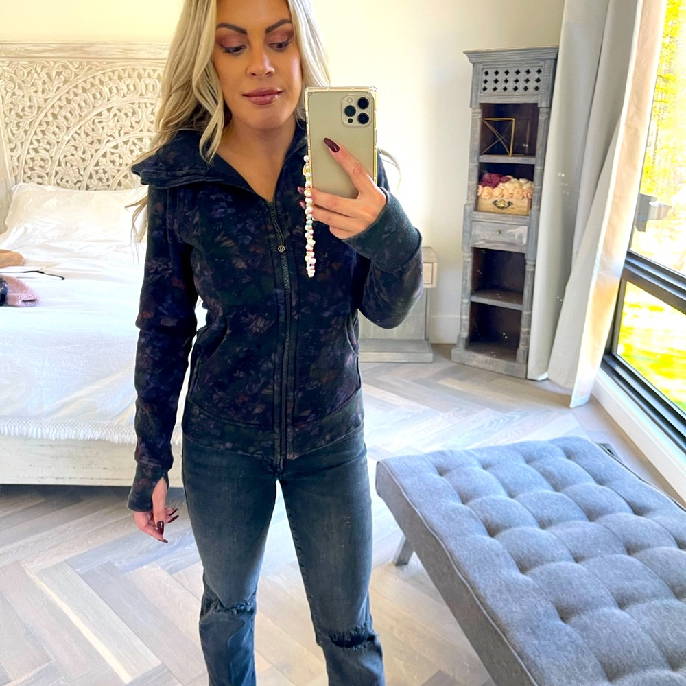 Lululemon Full Zip Floral Hoodie